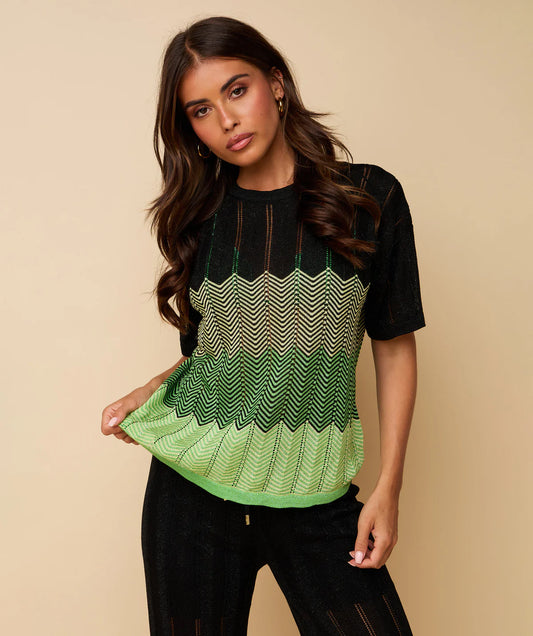 DANI T-SHIRT BLACK/GREEN