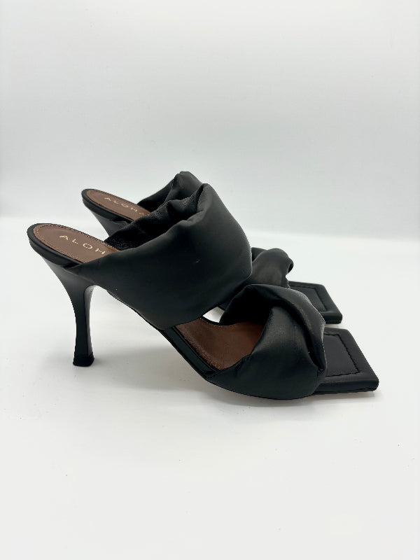 ALOHAS TWIST STRAP HEEL BLACK