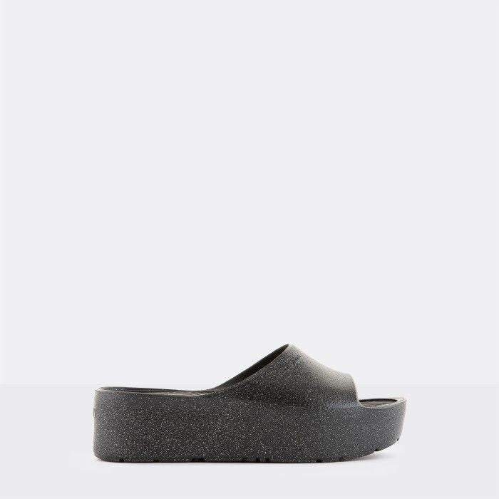 FIORELLA BLACK GLITTER SLIDES