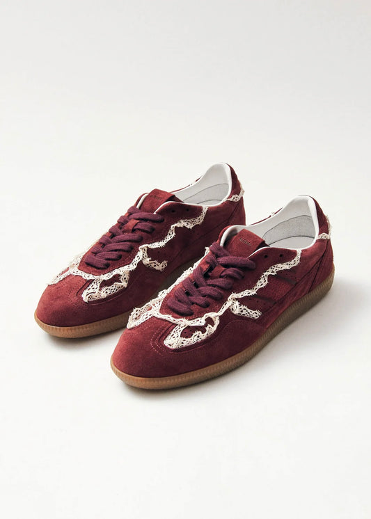 TB.490 CROCHET BURGUNDY LEATHER SNEAKERS