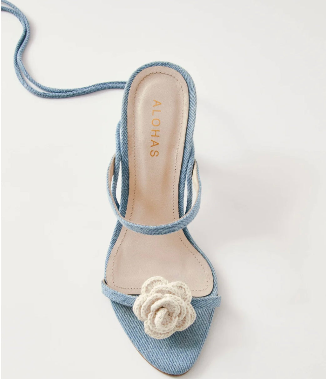 BLUE DENIM CROCHET SANDAL