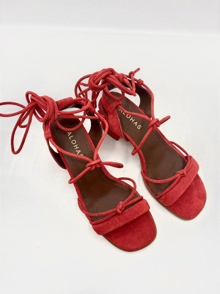 ALOHAS SOPHIE SUEDE SANDAL ORANGE – Munich Shoebar
