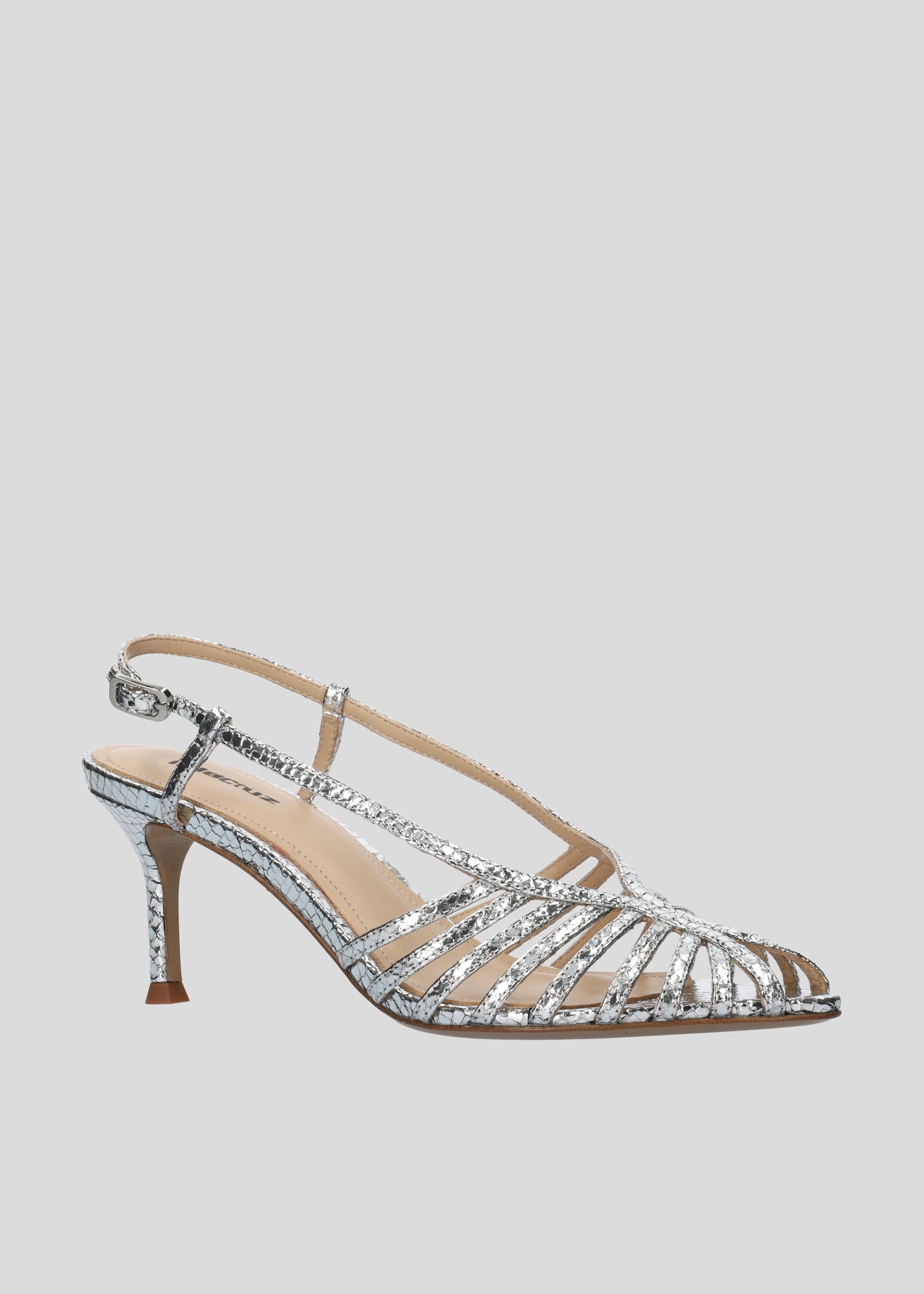 METALLIC PEEP TOE SILVER