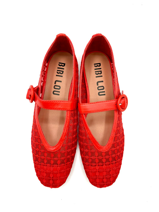 BIBI LOU BALLERINA FLORAL MESH RED
