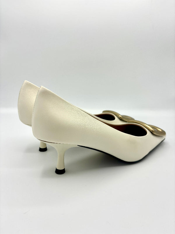 BIBI LOU KATE PUMP WHITE LEATHER