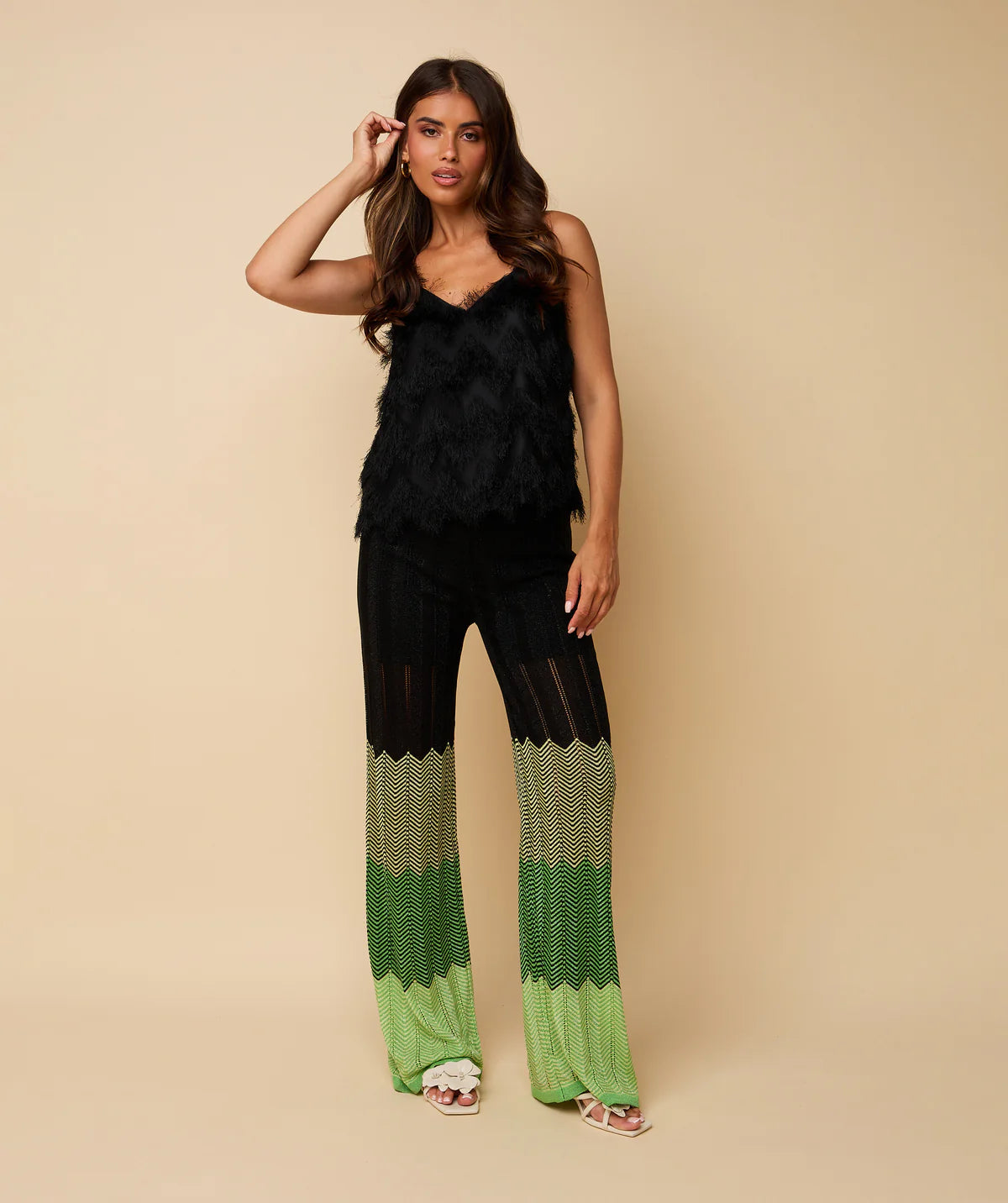 DANI TROUSERS BLACK/ GREEN