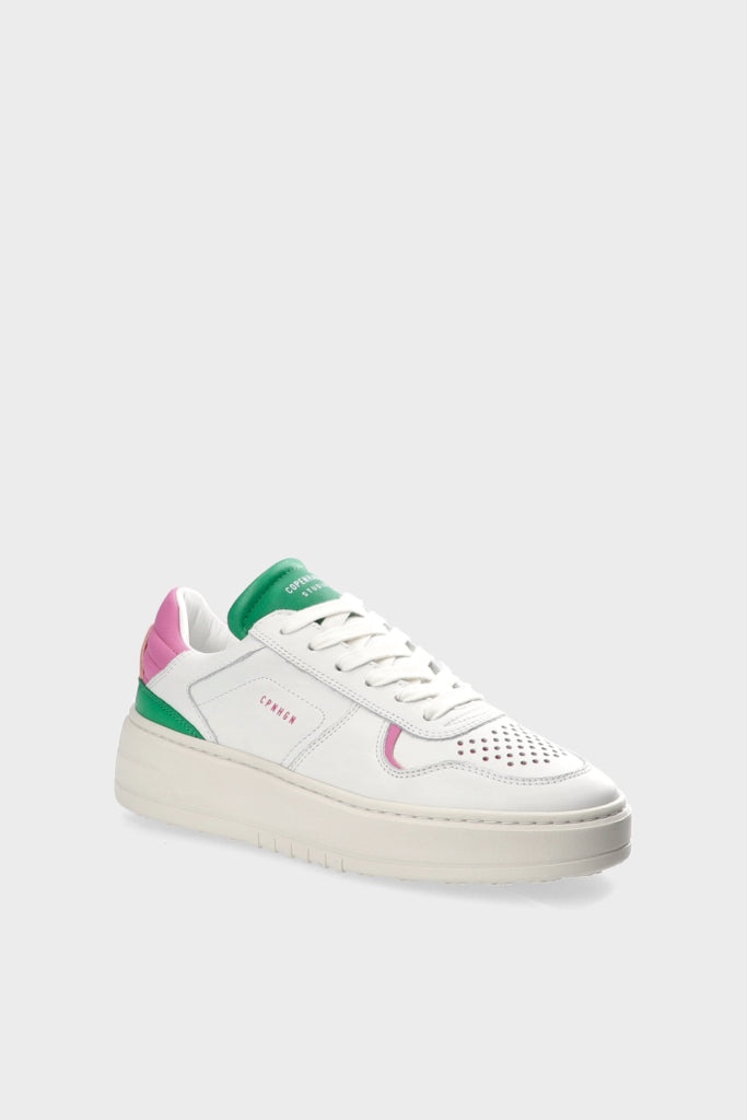 CPH76 LEATHER MIX SNEAKER WHITE GREEN PINK