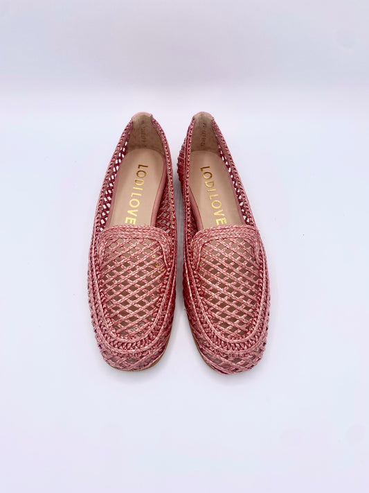 RAFIA METALLIC ROSÉ MOKASSINS