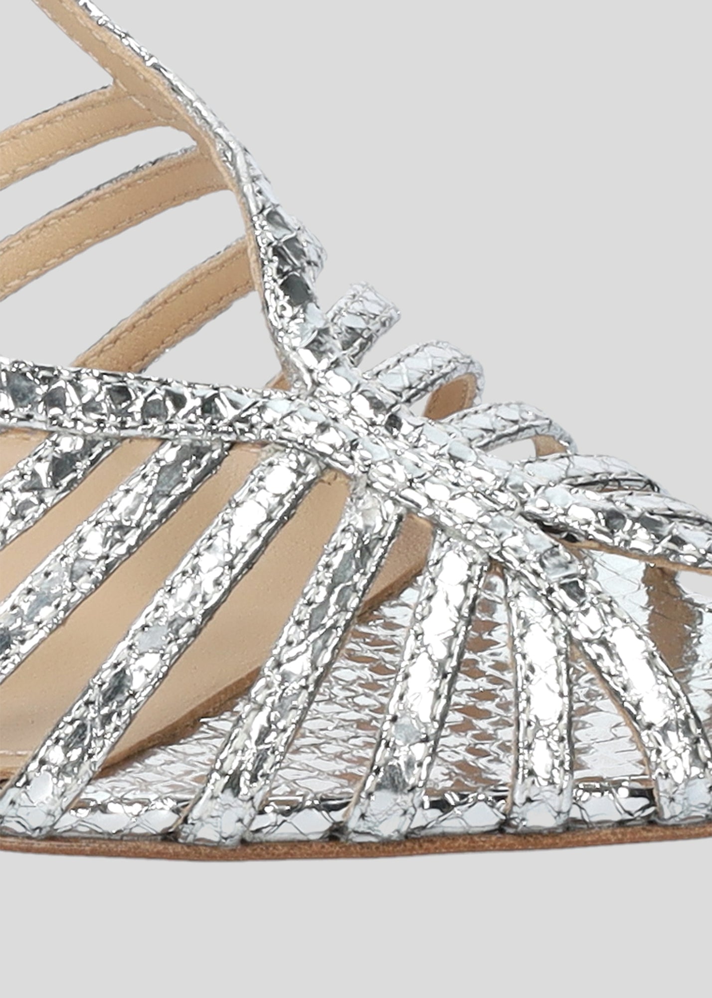 METALLIC PEEP TOE SILVER