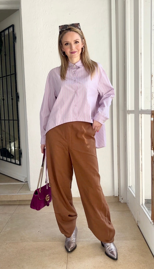 asymmetrisches Hemd lila