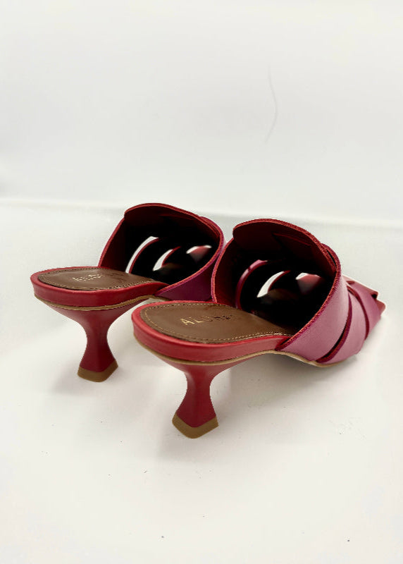 ALOHAS SHUBIE MULE LIPSTICK RED MAGENTA