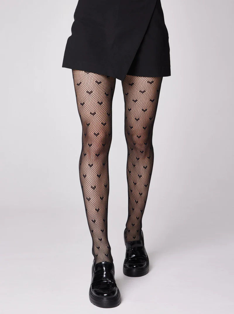 HEART NET TIGHTS - STATEMENT TIGHTS