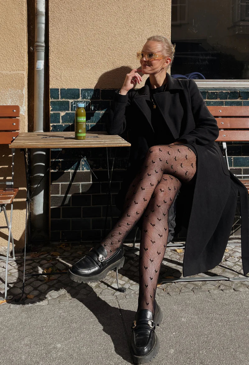 HEART NET TIGHTS - STATEMENT TIGHTS