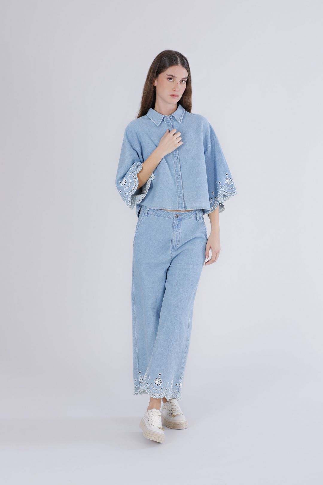 DENIM SHIRT FLOWERS