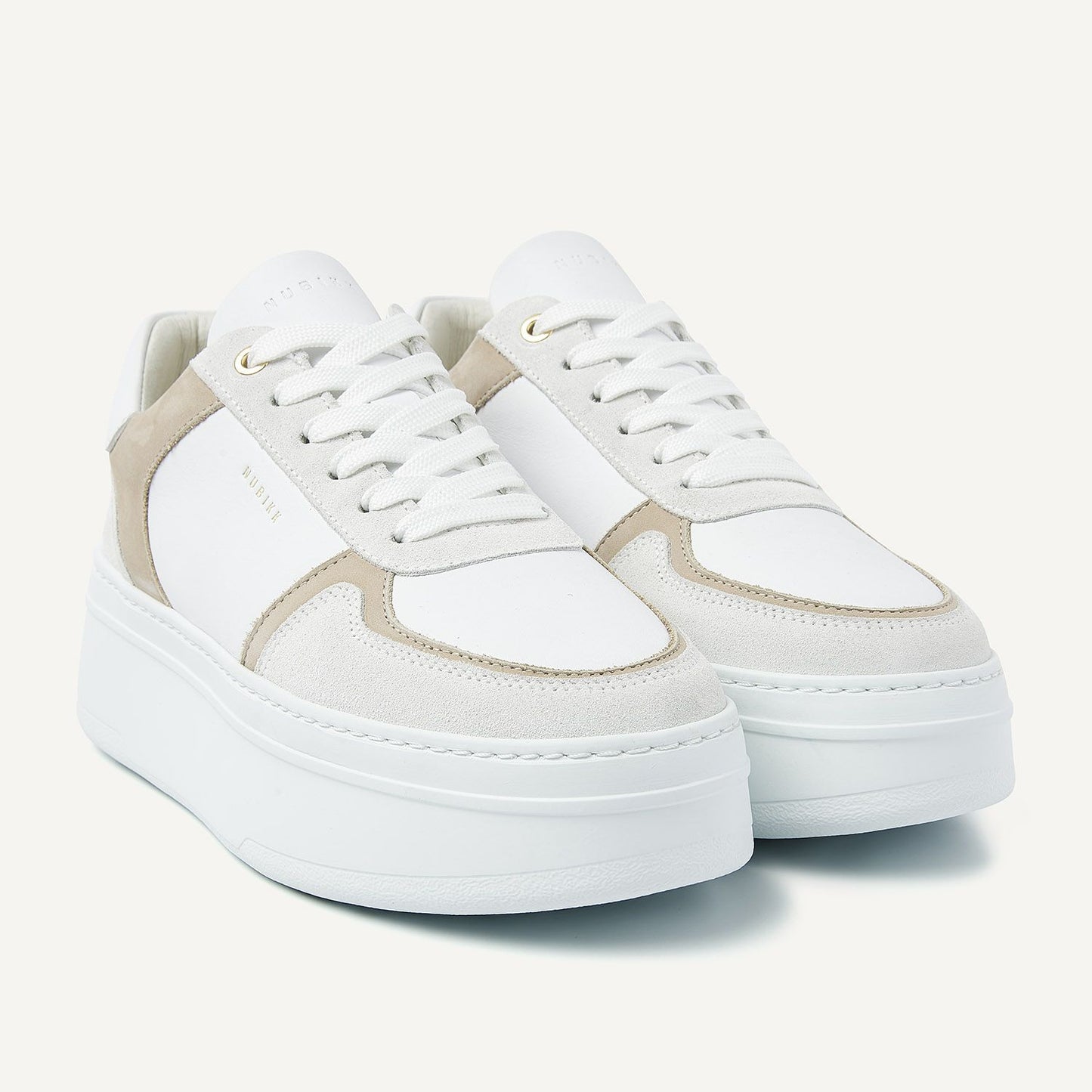 NUBIKK Bayou Platform Sneaker white taupe2