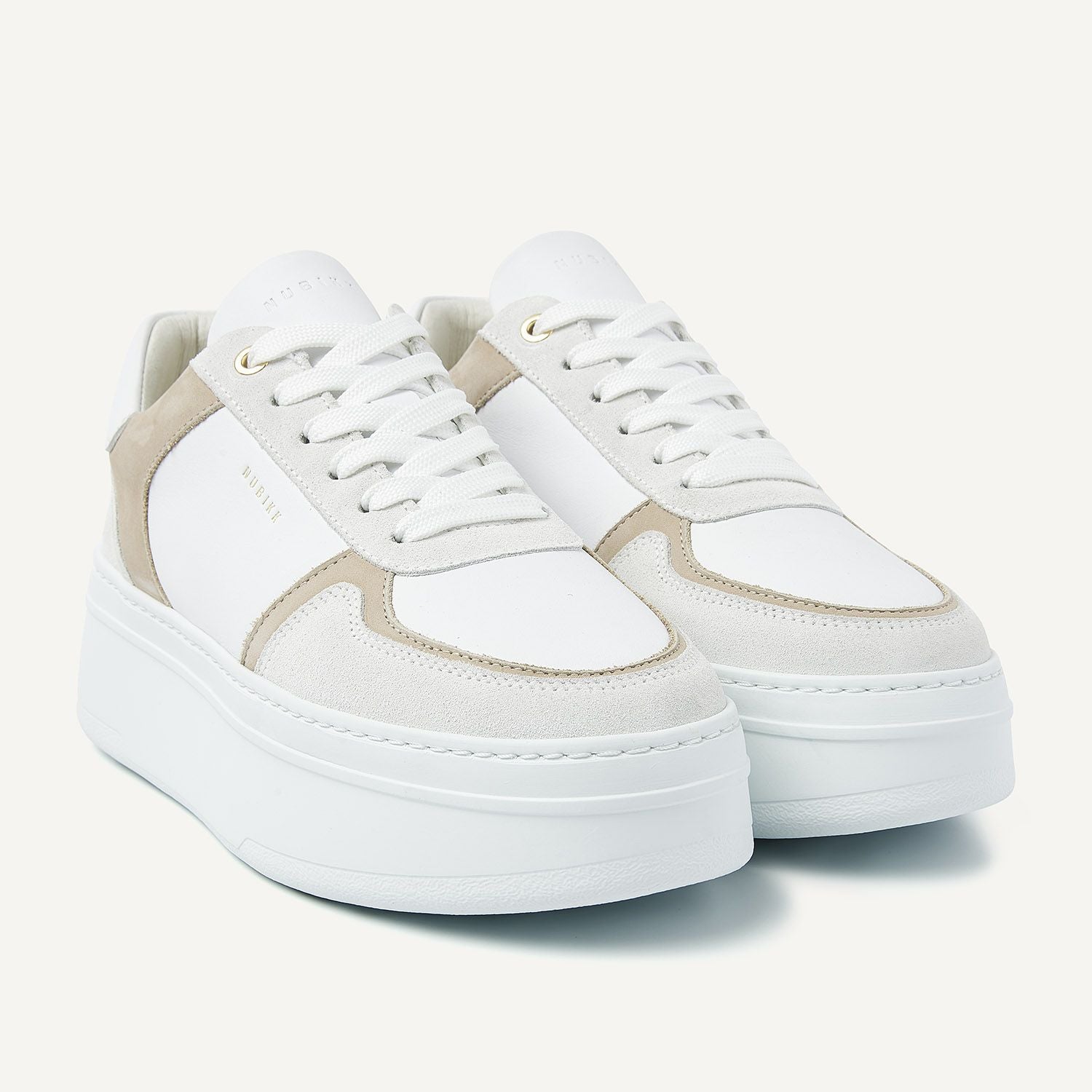 NUBIKK Bayou Platform Sneaker white taupe2