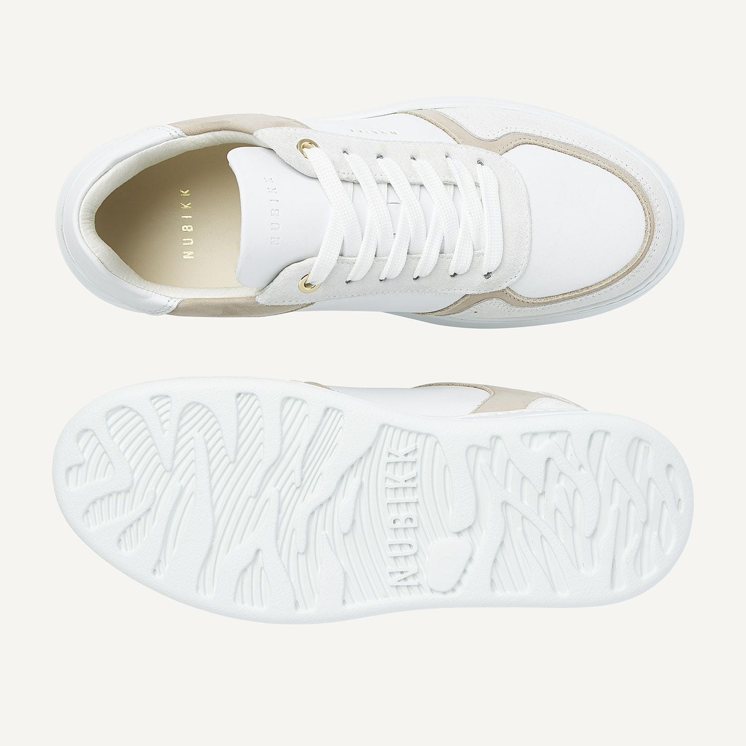 NUBIKK Bayou Platform Sneaker white taupe4