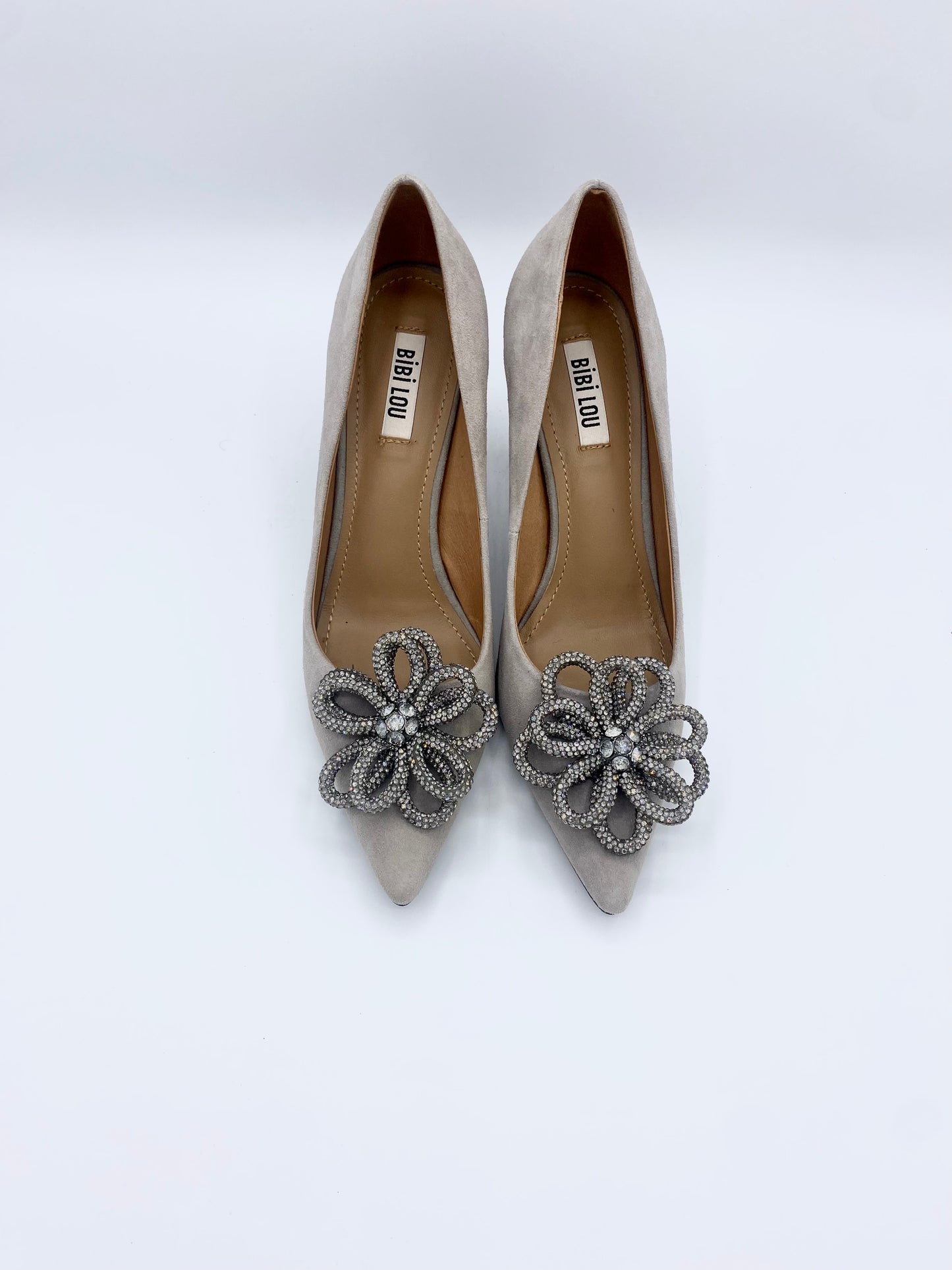 FLOWER PUMP SUEDE GREY