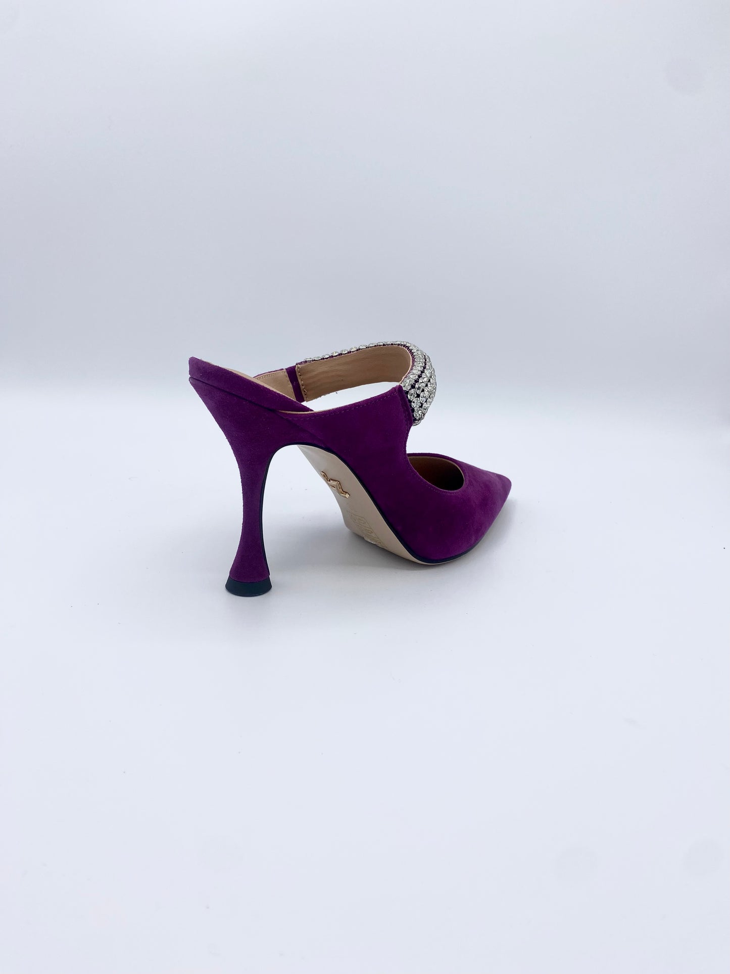 BOFU GLITTER HEEL SUEDE MULBERRY