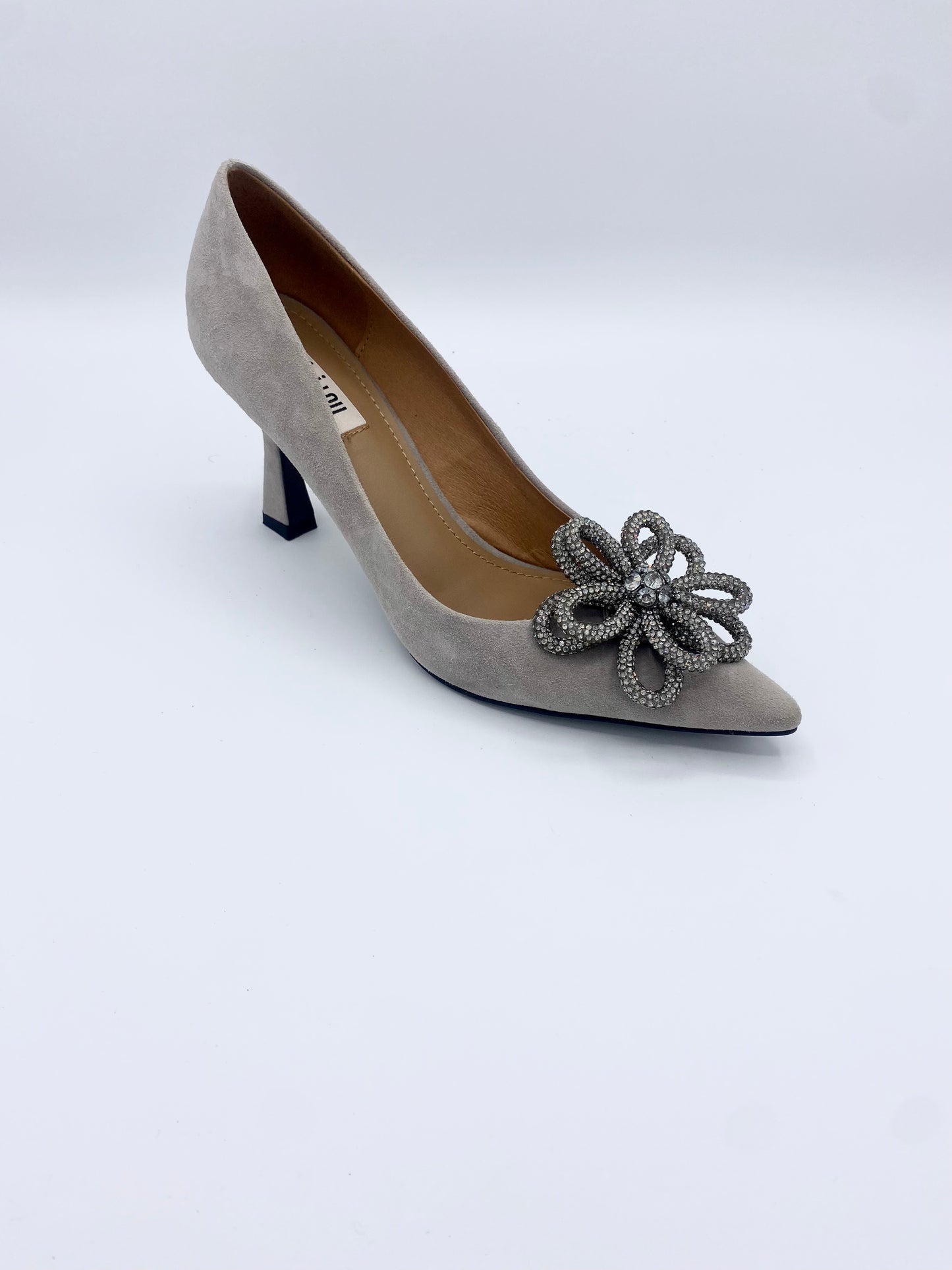 FLOWER PUMP SUEDE GREY