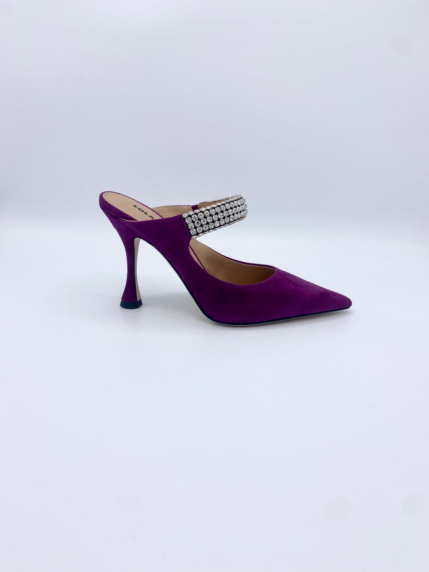 BOFU GLITTER HEEL SUEDE MULBERRY