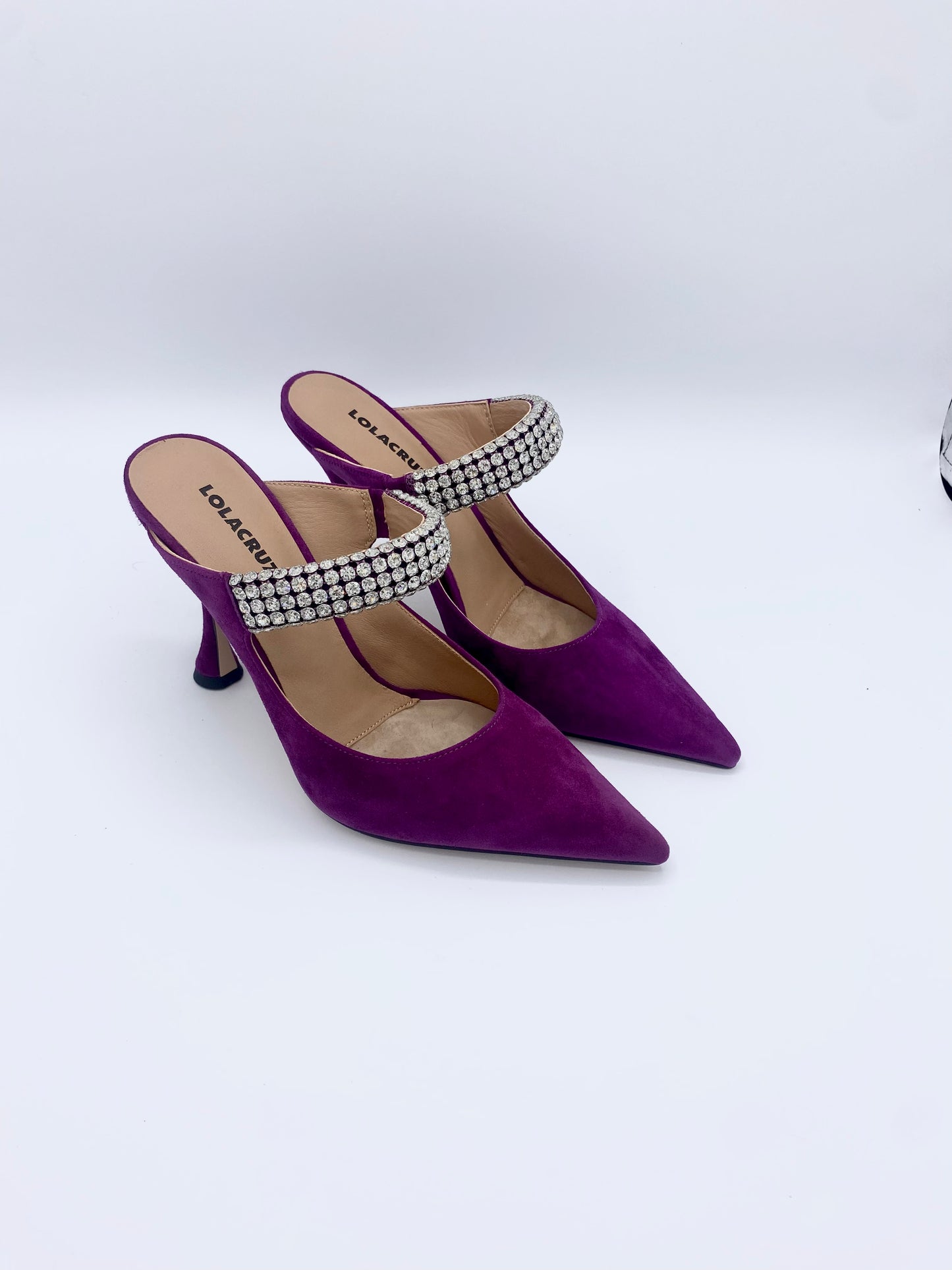 BOFU GLITTER HEEL SUEDE MULBERRY