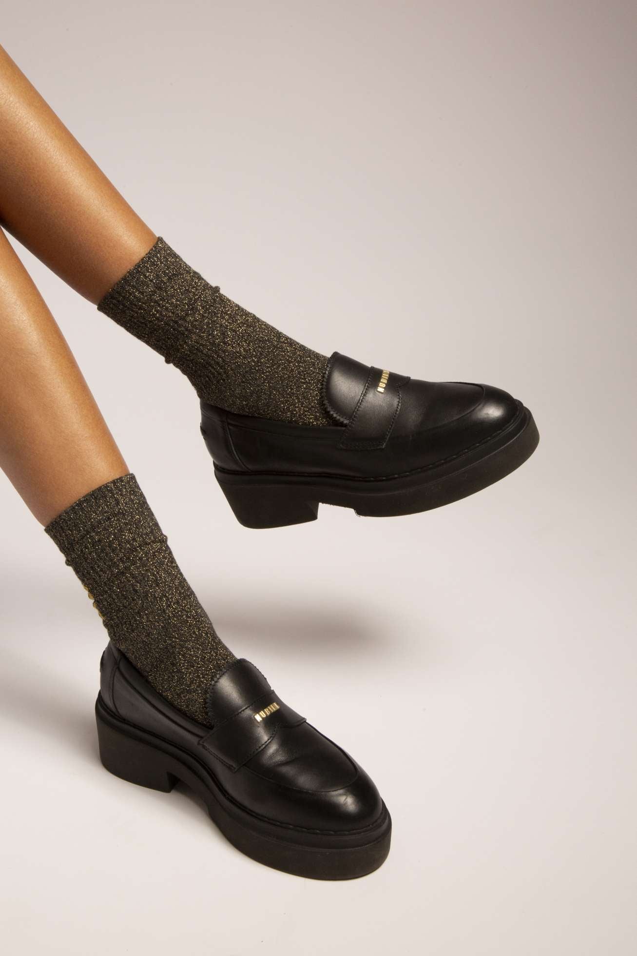 NOVA SOCKS BLACK GLITTER