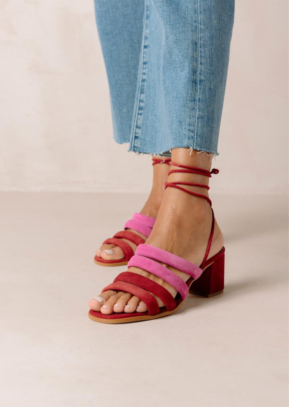 LETIZIA SANDAL LIPSTICK RED MAGENTA