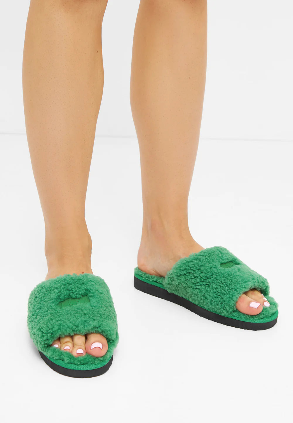 FUR SLIPPER GREEN