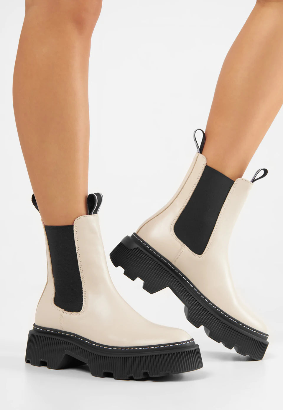 TRIXY LEATHER BOOT OFF WHITE