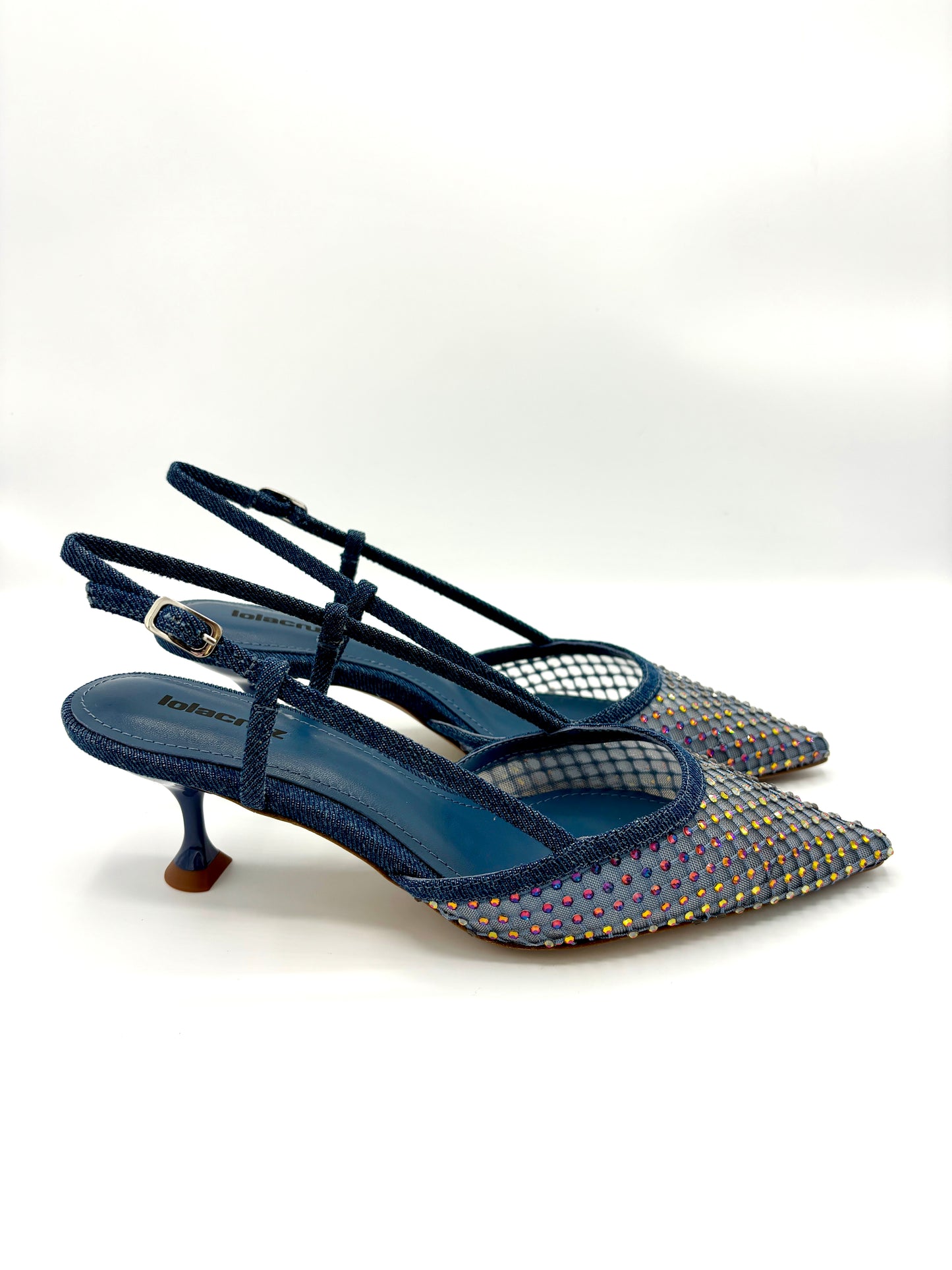 CARMEN SLINGBACK PUMP DENIM RAINBOW