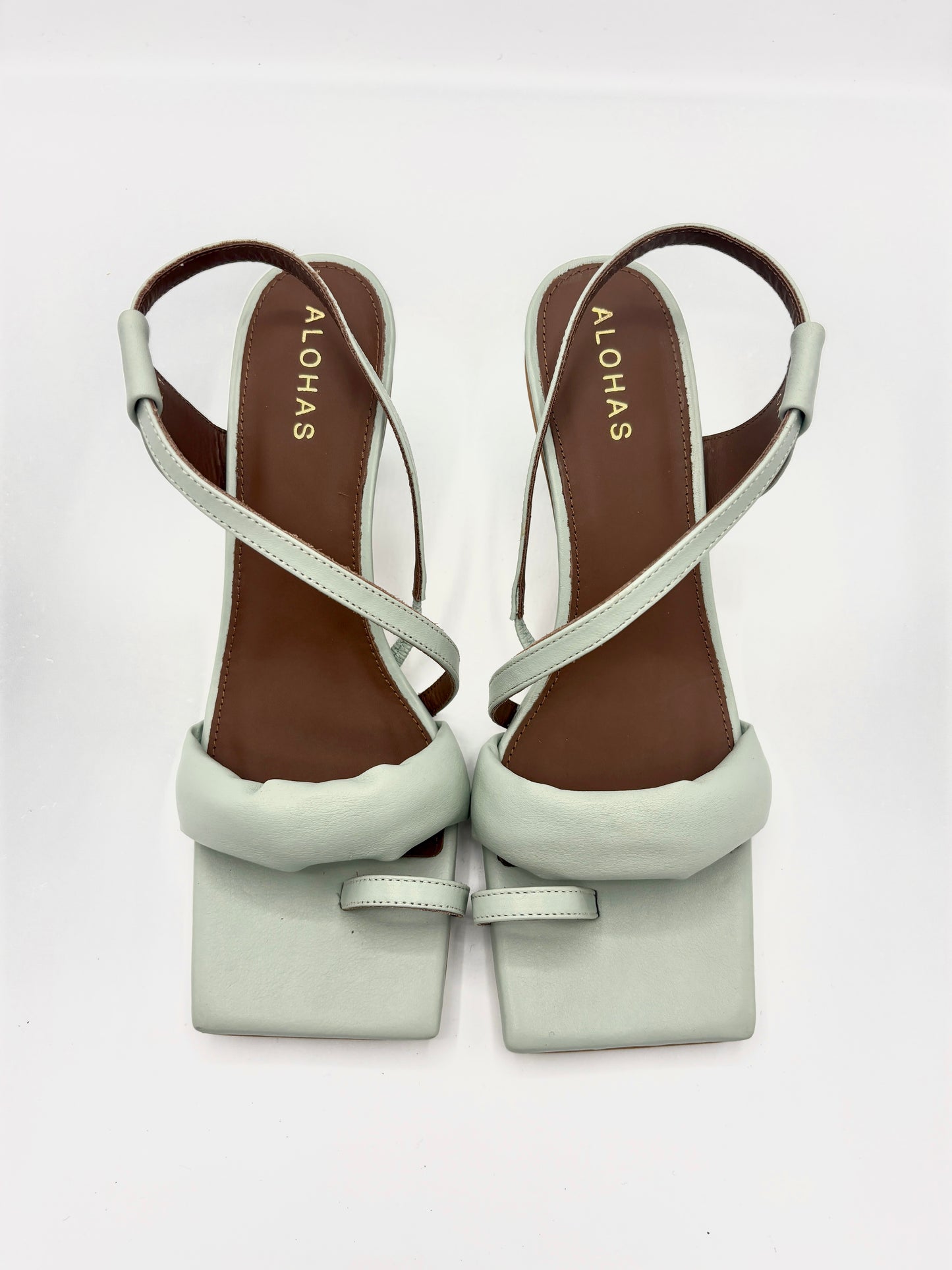 ASYMMETRIC STRAP SANDAL LUSH GREEN