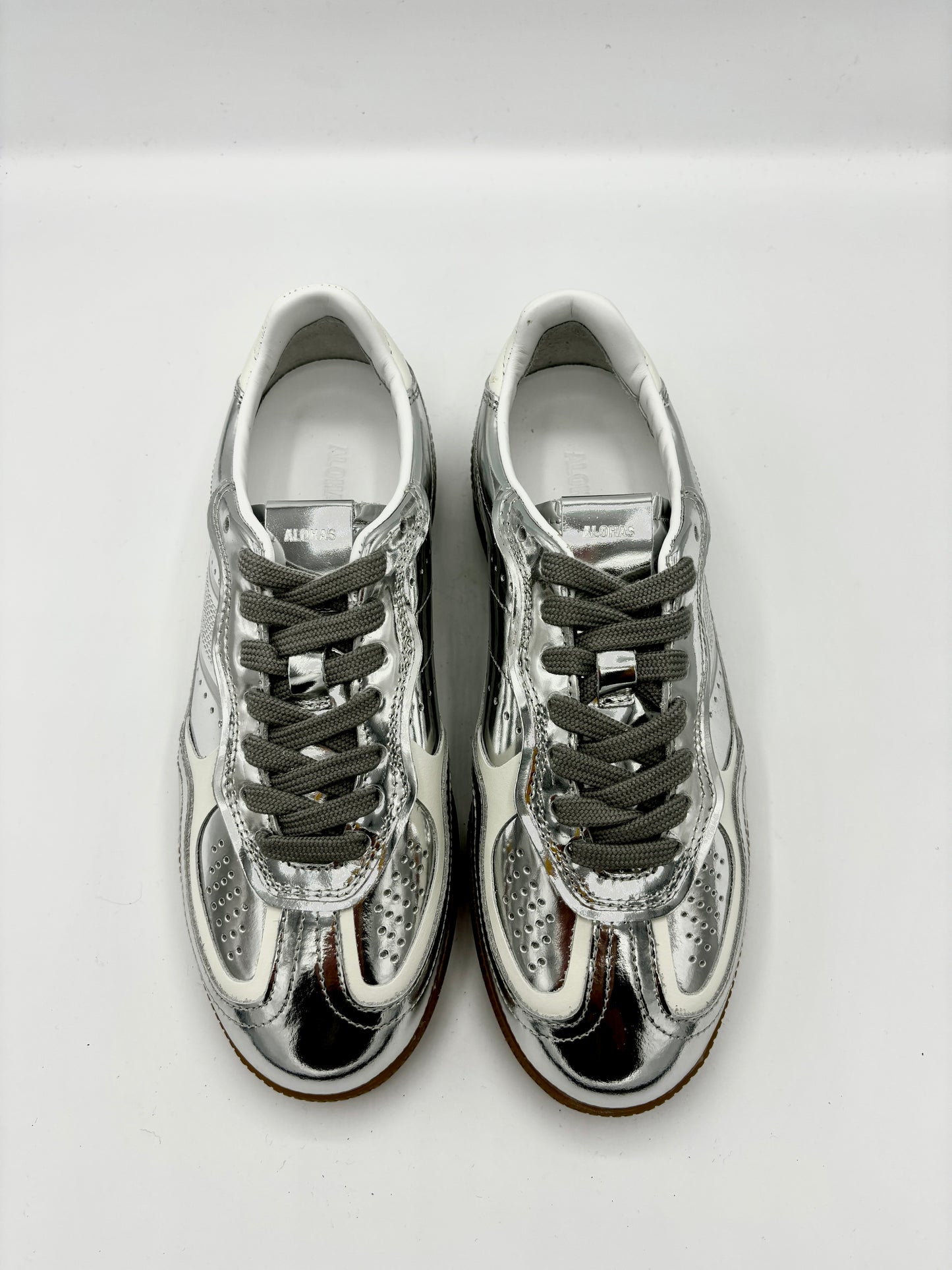 TB.490 LEATHER SNEAKER SILVER SHIMMER