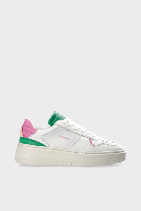 CPH76 LEATHER MIX SNEAKER WHITE GREEN PINK