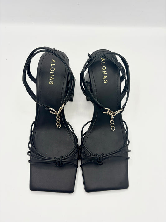 CACTUS LEATHER SANDAL BLACK
