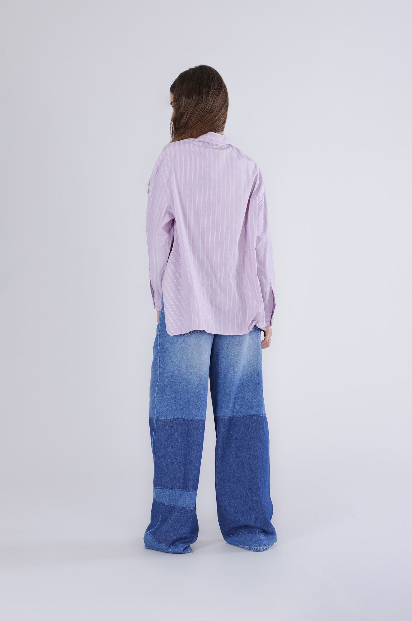 asymmetrisches Hemd lila