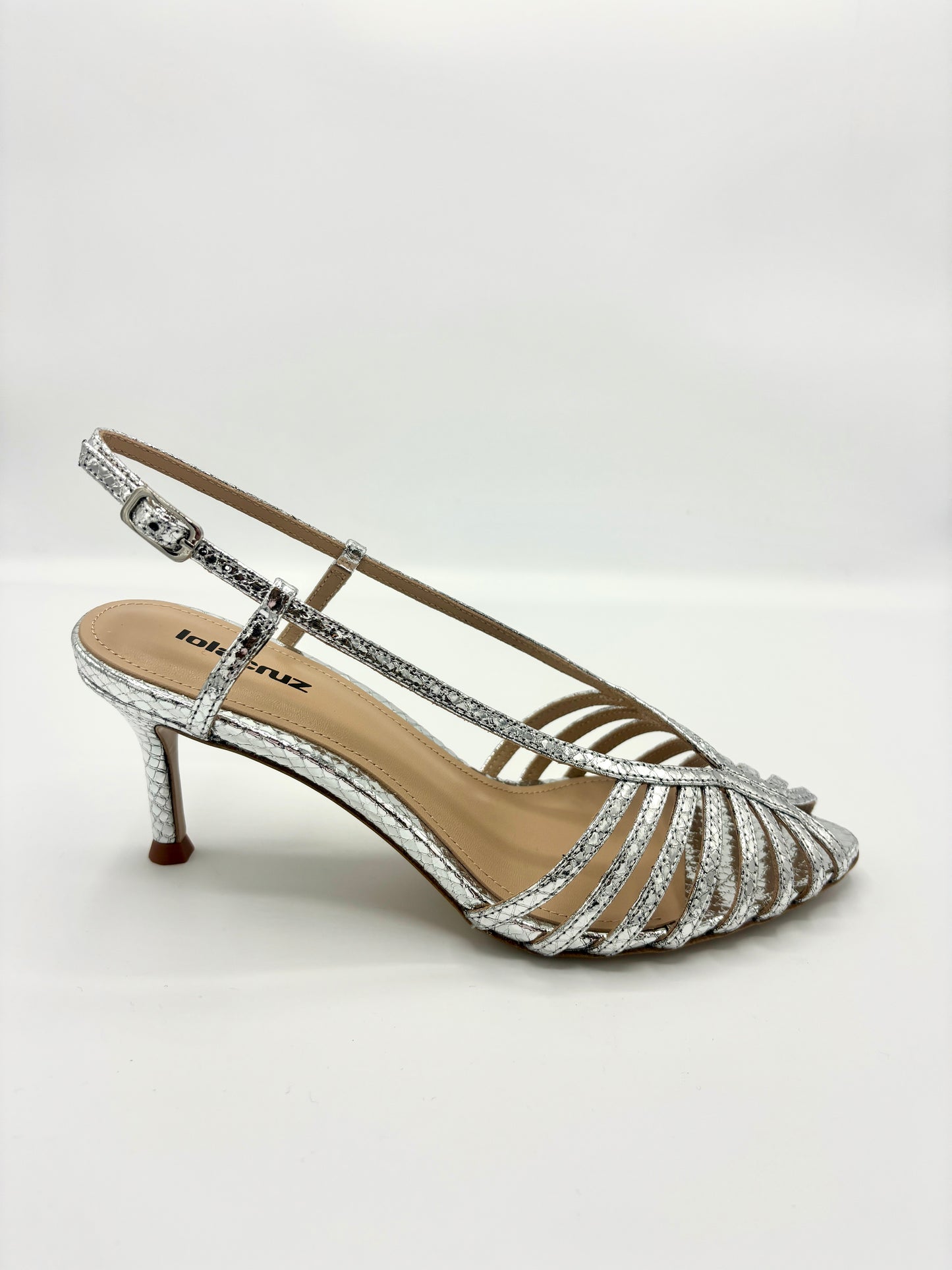 METALLIC PEEP TOE SILVER