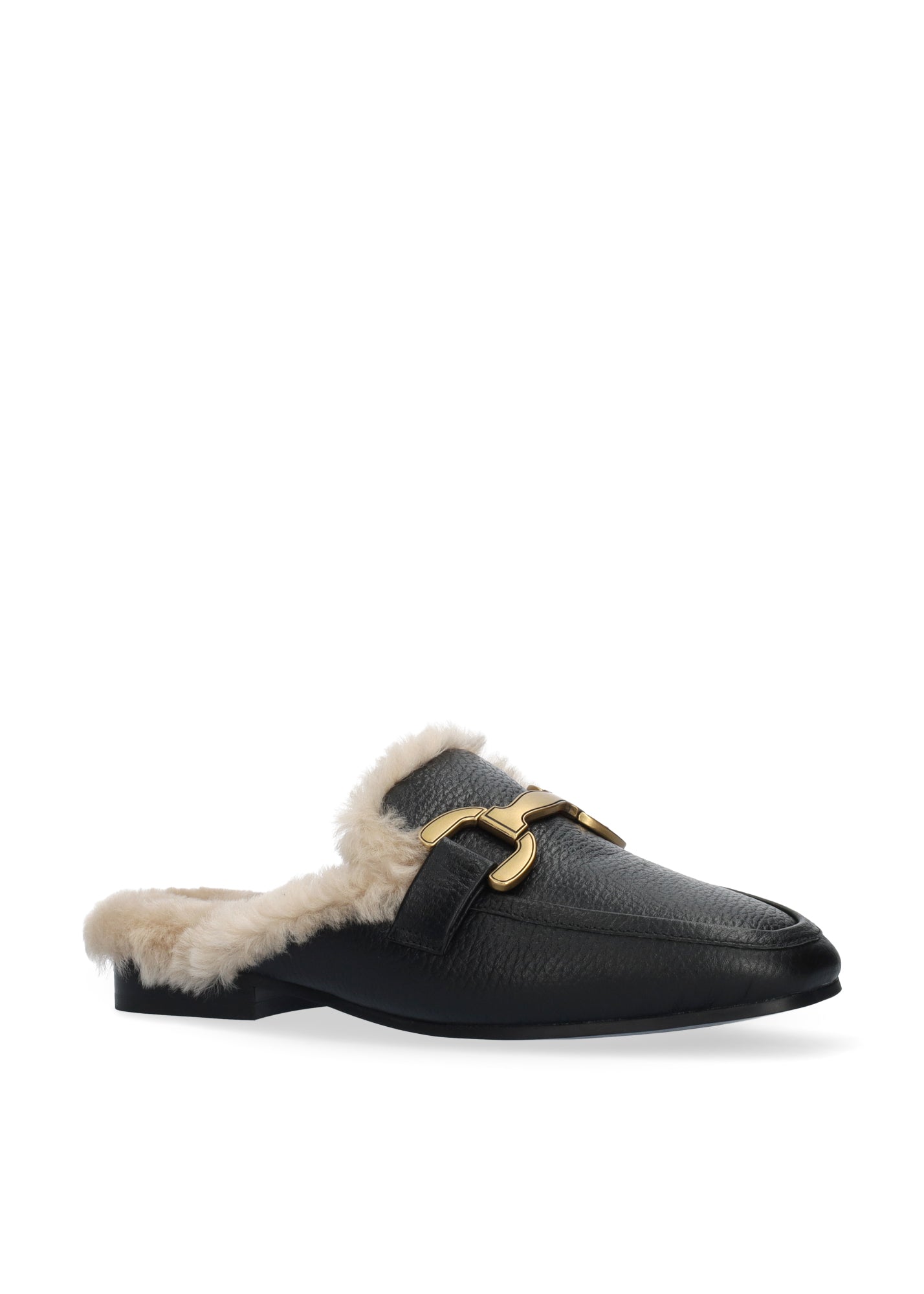 GINA MULES BLACK FUR