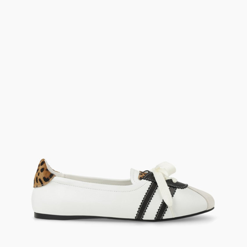 SPORTY BALLET FLATS WHITE LEO