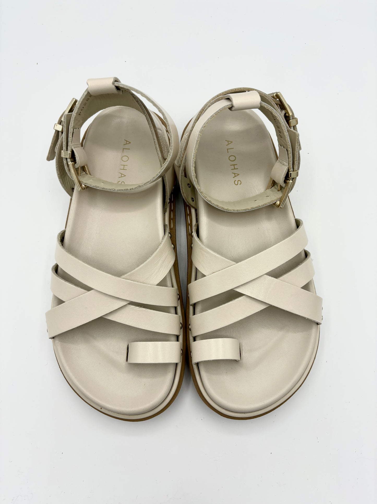 BUCKLE UP LEATHER SANDAL IVORY