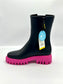 KATHERINE VEGAN BOOT BLACK AND PINK