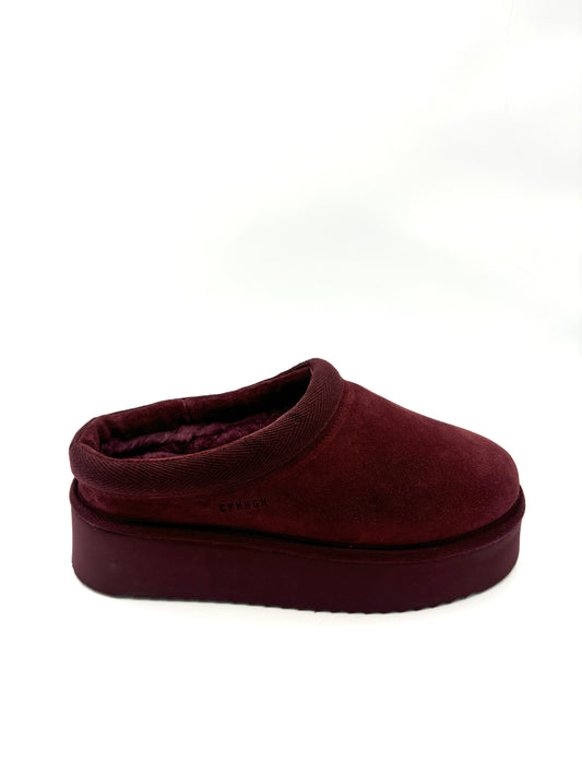 CPH272 SUEDE BORDEAUX PLATEAU SLIPPER