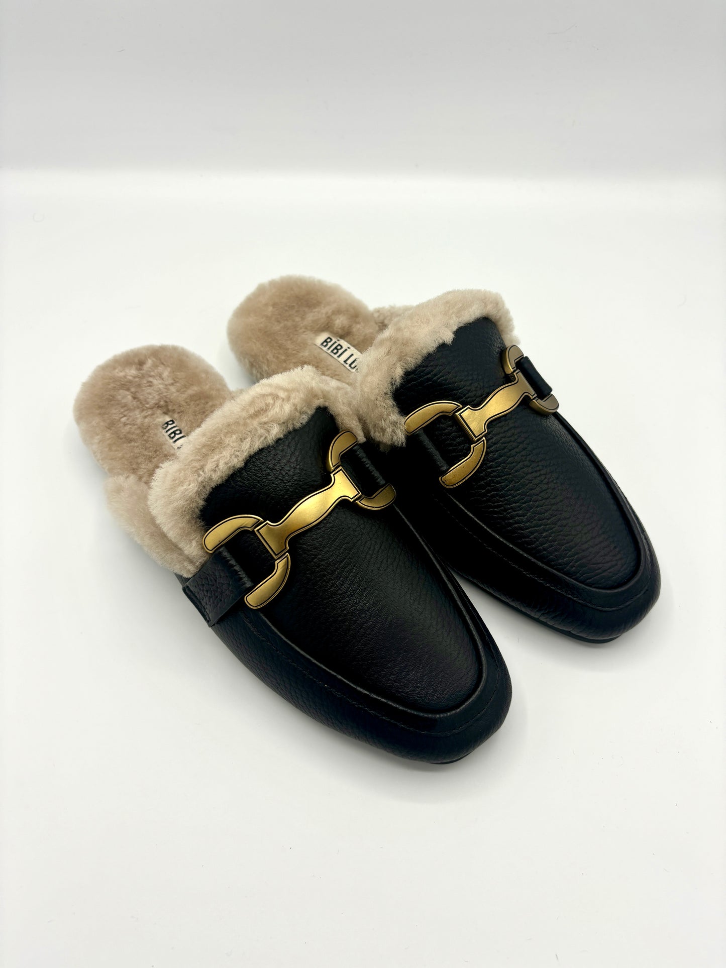 GINA MULES BLACK FUR