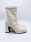 LINKA ANKLE BOOTS WHITE STRETCH