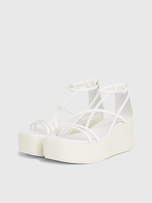 PLATEAU WEDGE SANDAL WHITE