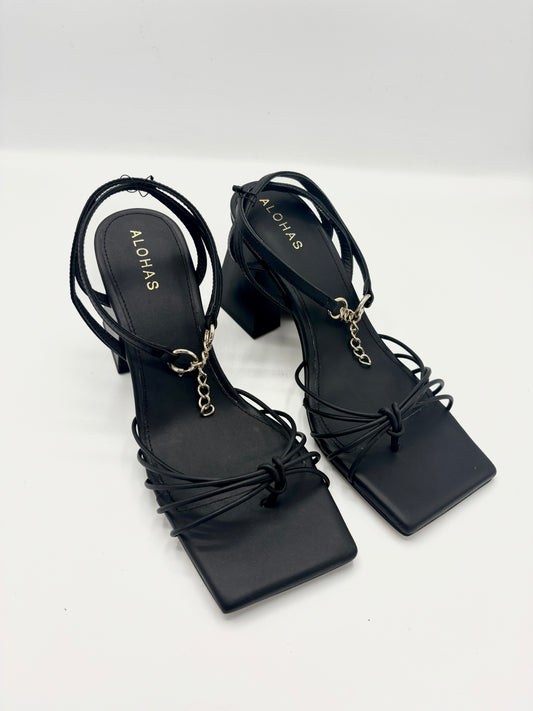 CACTUS LEATHER SANDAL BLACK