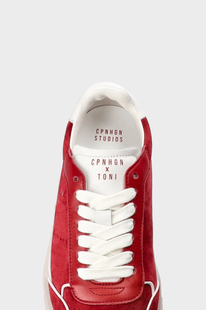 CPH253 x TONI GARRN LEATHER MIX RED WHITE SNEAKER