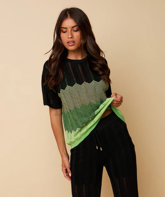 DANI T-SHIRT BLACK/GREEN