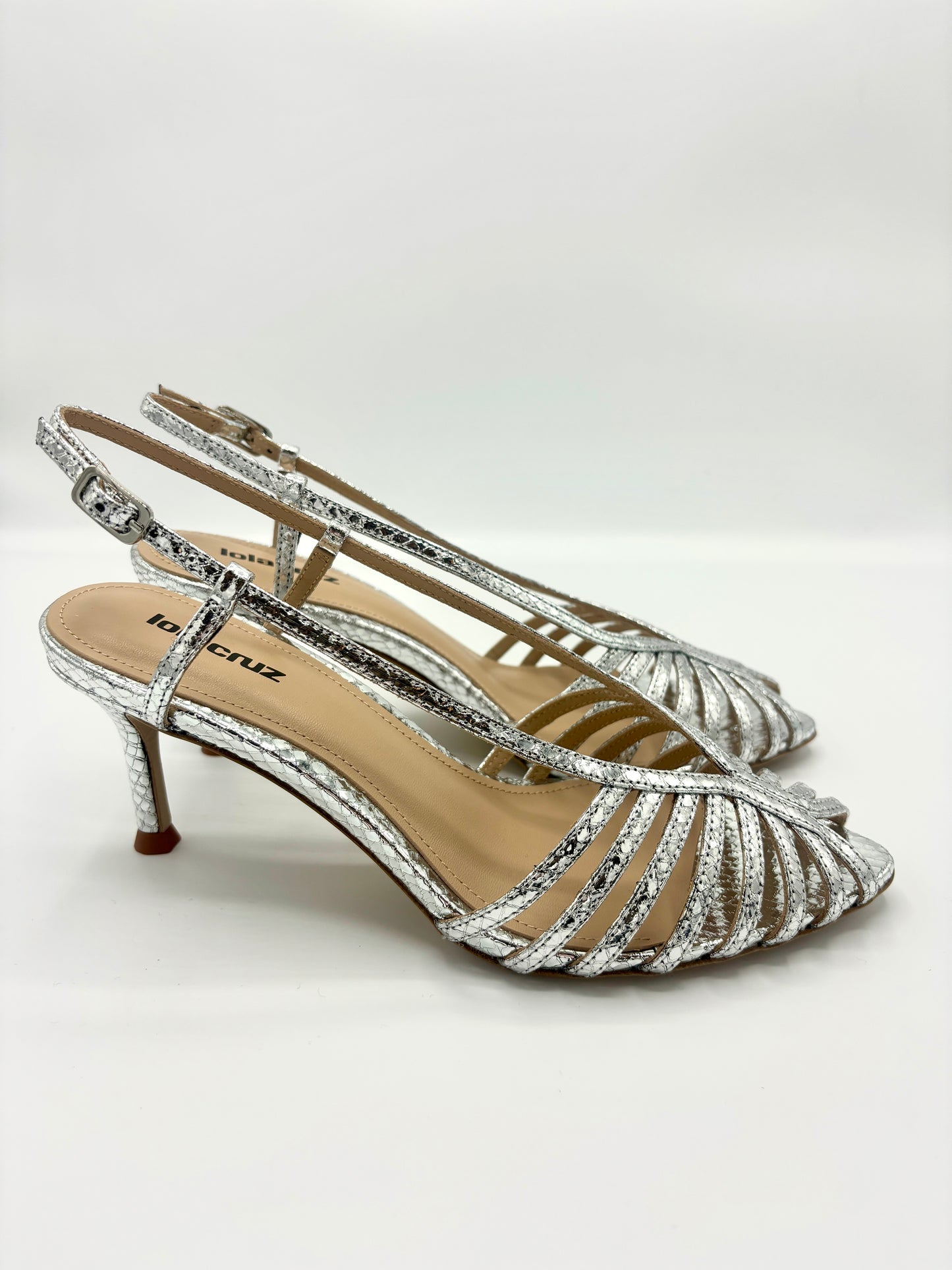 METALLIC PEEP TOE SILVER