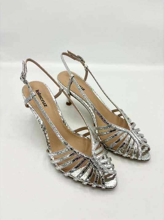 METALLIC PEEP TOE SILVER